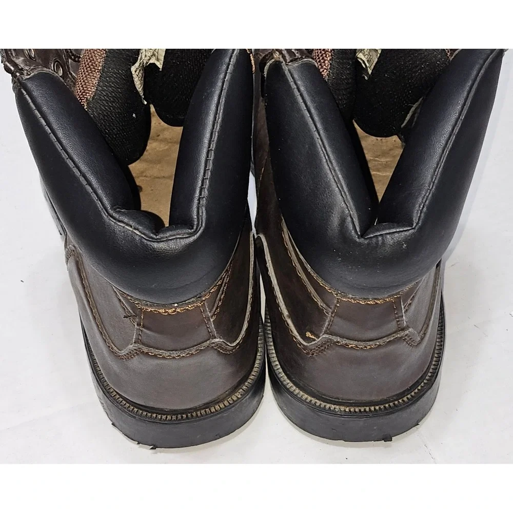 Brahma‎ Brown Leather Work Boots Hiking Waterproof Lace Up MNBR0340100 Mens 10.5